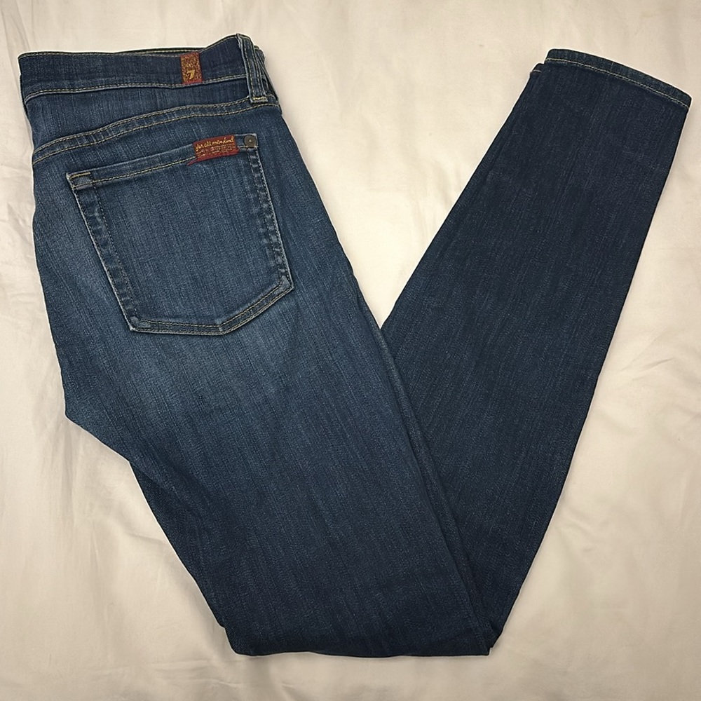 7 FOR ALL MANKIND LOW RISE SKINNY JEANS